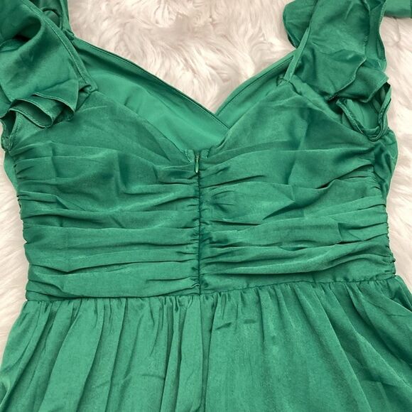 Lulus Green Sweetheart Neck Flutter Sleeve Mini Dress Size M - Picture 11 of 11